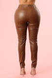 Brown leather pants