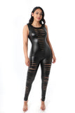 Leather laser jumpsuit