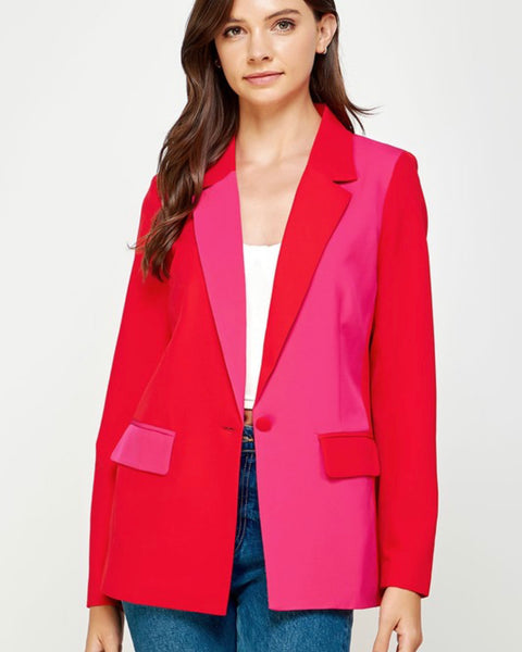 Red/hot pink blazer