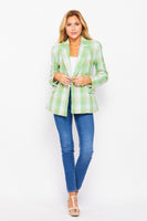 Green tweed blazer