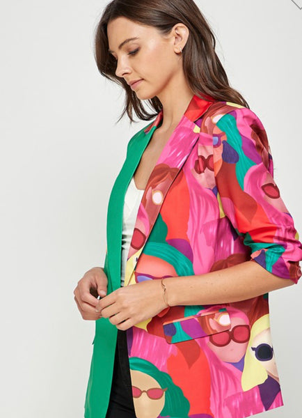 Kelly green art blazer