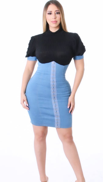 Denim Bustier Dress