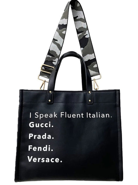 I Speak Fluent Italian- Leather