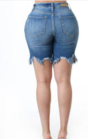 Ripped Denim Shorts