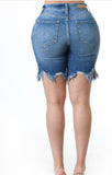 Ripped Denim Shorts