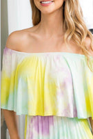 Tie-Dye Off The Shoulder Maxi Dress