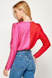 Red & Pink Contrast Top