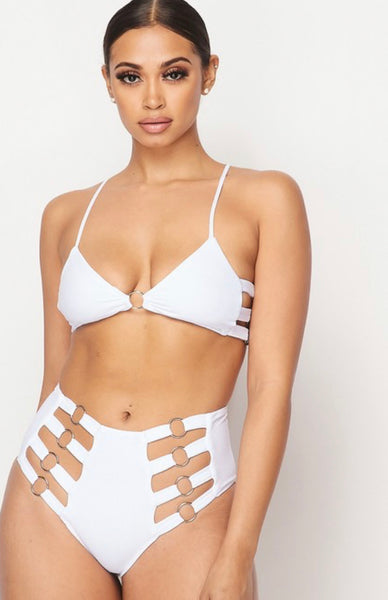 White cutout bathing suit