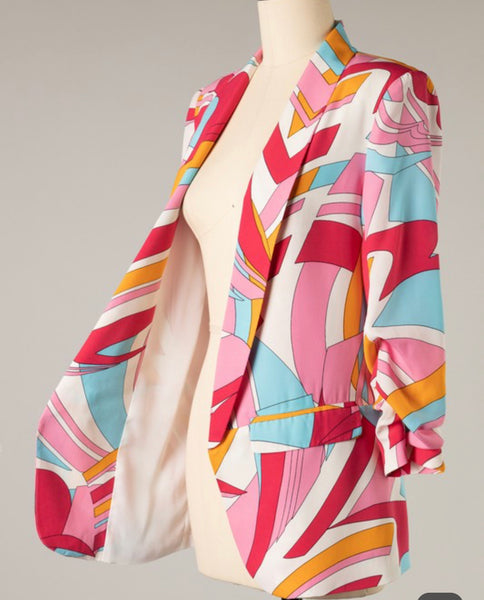 Geo design blazer