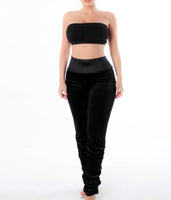 Velvet stack pants