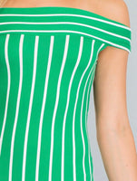 Green striped dress