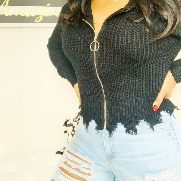 Distressed sweater