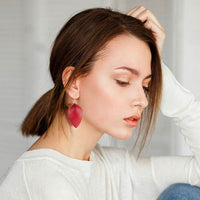 Leather leaf earrings