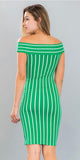 Green striped dress