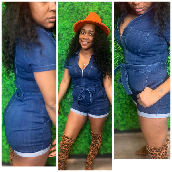 Denim Romper