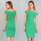 Green striped dress