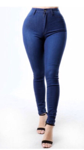 Dark blue high waist jeans