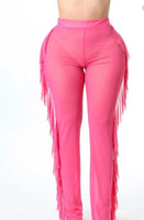 Ruffle Trim Cover-Up Pants